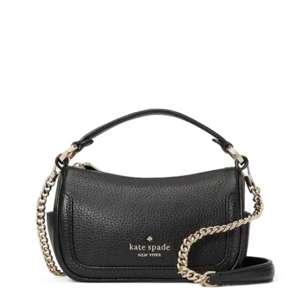 Black Kate Spade Pebble Leather Micro Crossbody